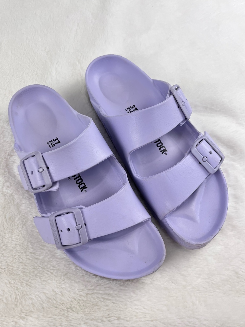 3/$30 Birkenstock Arizona Essentials EVA Sandals Purple Fog